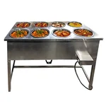 Heavy Duty 8 Pot Electric Bain Marie For Buffet Purpose 1.5kW, SS Body, Single Phase